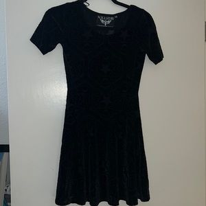 Velvet with designs KILLSTAR XS dress black